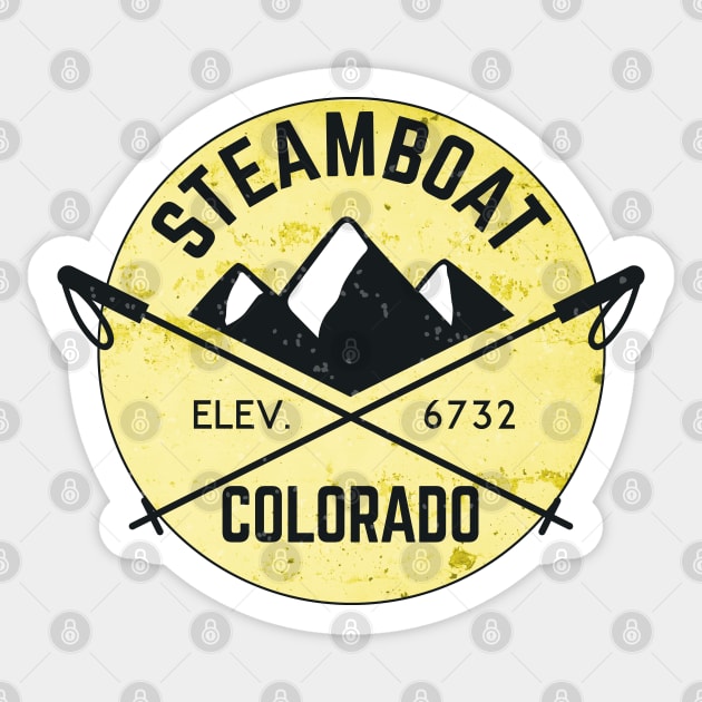 Steamboat Springs Colorado Skiing Ski Sticker by heybert00